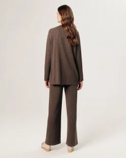 Gilet Anjelica en côtes marron havane