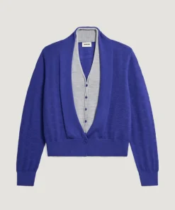 Gilet Athéna 100% Laine 2 en 1 bleu outremer