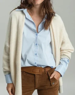 Gilet ceinturé Ciara crème