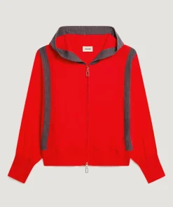 Gilet Chrystelle 100% Laine Laine Bi-Couleur orange