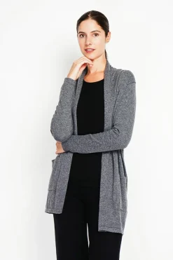 Gilet col châle loup