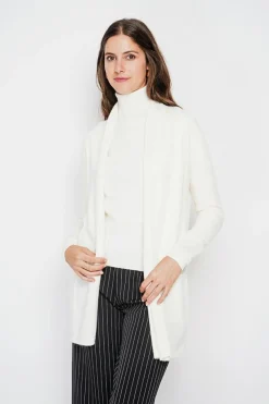 Gilet col châle naturel