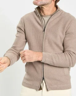 Gilet col montant zippé beige