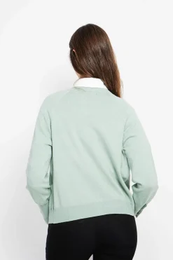 Gilet col ras du cou jade