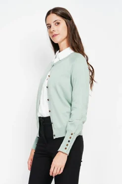 Gilet col ras du cou jade