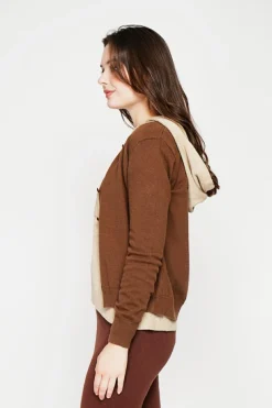 Gilet col ras du cou marron