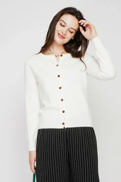 Gilet col ras du cou naturel