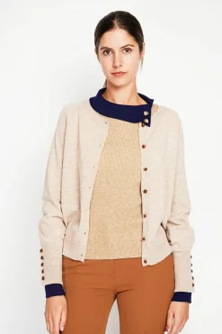 Gilet col ras du cou nougat