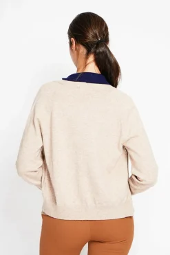 Gilet col ras du cou nougat