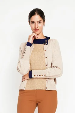 Gilet col ras du cou nougat