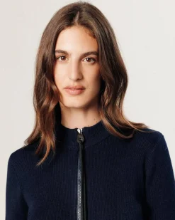 Gilet Denitsa zippé bleu nuit