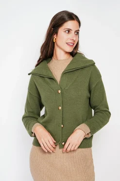 Gilet double col kaki