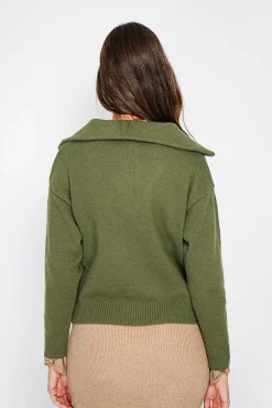 Gilet double col kaki