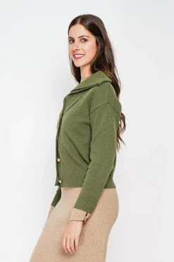 Gilet double col kaki