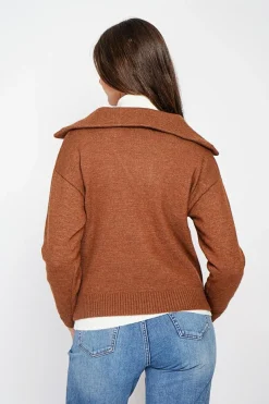 Gilet double col marron