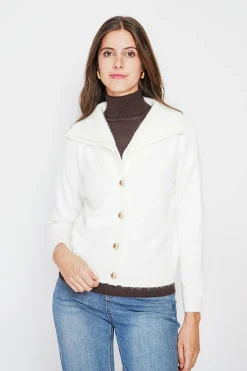 Gilet double col naturel