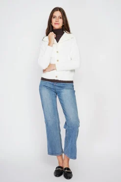 Gilet double col naturel