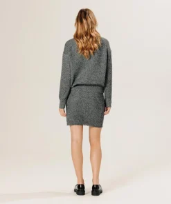 Gilet Eden en laine & Cachemire boutonné col V gris chiné