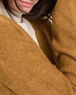 Gilet en Alpaga & Laine mélangés 3 Boutons kaki marron