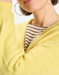 Gilet en Alpaga & Laine mélangés 3 Boutons jaune