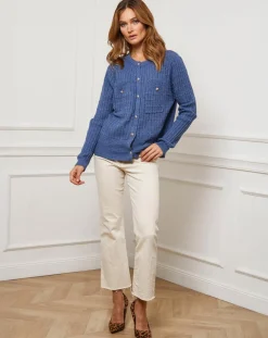 Gilet en Cachemire mélangé Stephanie indigo