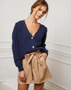 Gilet en Cachemire mélangé Liv marine