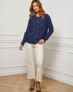 Gilet en Cachemire mélangé Stephanie marine