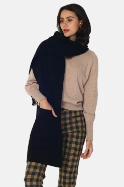 Gilet en Cachemire mélangé grand col noir