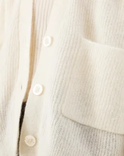 Gilet en Kidmohair & Laine mélangés Bonnie écru