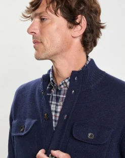 Gilet en Laine & Cachemire bleu marine