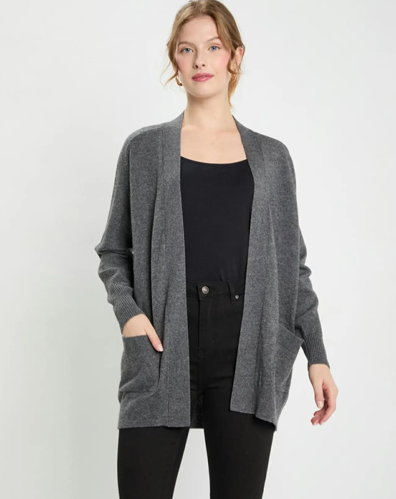 Gilet en Laine & Cachemire Susan gris foncé