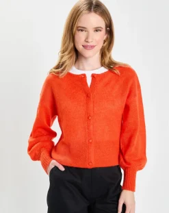 Gilet en Laine & Mohair mélangés Maille Boston 2 rouge moyen