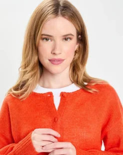 Gilet en Laine & Mohair mélangés Maille Boston 2 rouge moyen