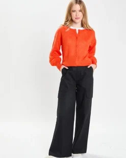 Gilet en Laine & Mohair mélangés Maille Boston 2 rouge moyen