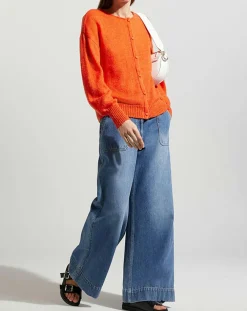 Gilet en Laine & Mohair mélangés Maille Boston 2 rouge moyen