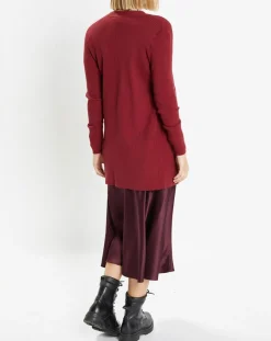 Gilet en Maille côtelée stretch Fernand bordeaux