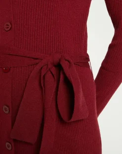 Gilet en Maille côtelée stretch Fernand bordeaux