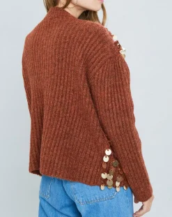 Gilet en Mohair & Laine mélangés Pampille écureuil