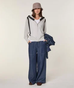 Gilet Ghislaine en Laine Bi-Couleur blanc