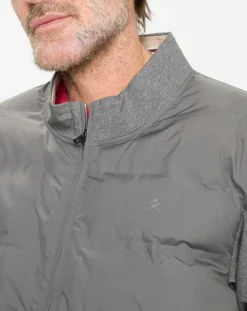 Gilet Hybride bimatière gris foncé