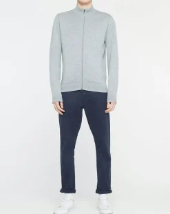 Gilet Jersey zippé gris