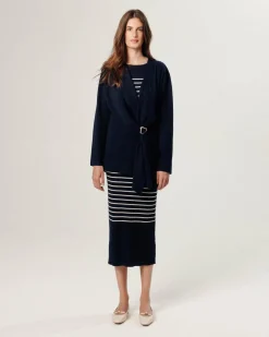 Gilet Joëlle ouvert bleu nuit