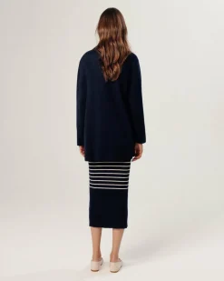 Gilet Joëlle ouvert bleu nuit