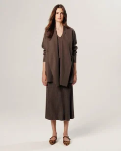 Gilet Lawrence ouvert marron havane