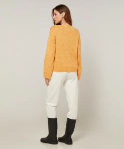 Gilet Lilith col V chiné jaune