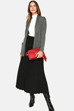 Gilet long en Cachemire mélangé col châle loup