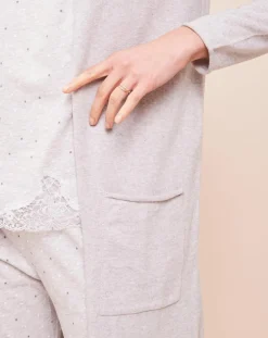 Gilet long Essentiel gris chiné