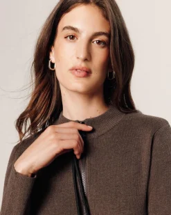 Gilet Maggie zippé marron havane