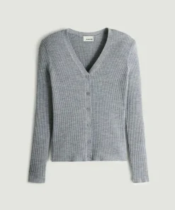 Gilet Mikaela 100% laine cache-coeur gris argent