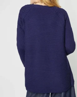 Gilet Mystère en Maille de coton bleu marine